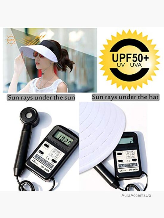 Wide Brim Sun Visor Hat Women UPF 50+ Large 4.8\